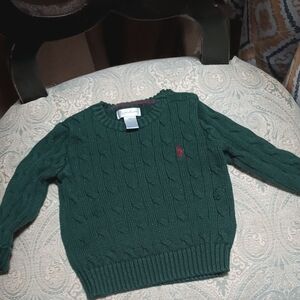 Ralph Lauren Forest Green Knit with Burgundy Accent